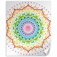 Mandala Pattern Rainbow Pride Canvas 11  X 14  by Simbadda