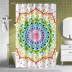 Mandala Pattern Rainbow Pride Shower Curtain 48  X 72  (small)  by Simbadda