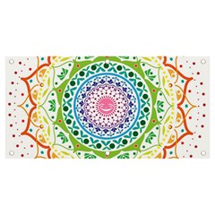 Mandala Pattern Rainbow Pride Banner And Sign 4  X 2  by Simbadda