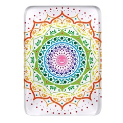 Mandala Pattern Rainbow Pride Rectangular Glass Fridge Magnet (4 Pack) by Simbadda