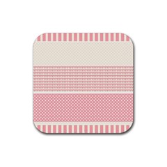 Background Pink Beige Decorative Texture Craft Rubber Coaster (square) by Simbadda