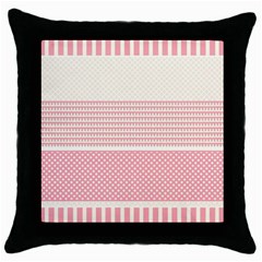 Background Pink Beige Decorative Texture Craft Throw Pillow Case (black) by Simbadda