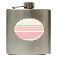 Background Pink Beige Decorative Texture Craft Hip Flask (6 Oz) by Simbadda