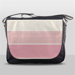 Background Pink Beige Decorative Texture Craft Messenger Bag by Simbadda