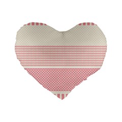 Background Pink Beige Decorative Texture Craft Standard 16  Premium Flano Heart Shape Cushions by Simbadda