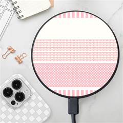 Background Pink Beige Decorative Texture Craft Wireless Fast Charger(black) by Simbadda