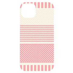 Background Pink Beige Decorative Texture Craft Iphone 14 Plus Black Uv Print Case by Simbadda