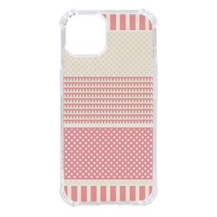 Background Pink Beige Decorative Texture Craft Iphone 14 Tpu Uv Print Case by Simbadda