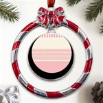 Background Pink Beige Decorative Texture Craft Metal Red Ribbon Round Ornament Front