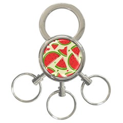 Cute Watermelon Seamless Pattern 3-ring Key Chain by Simbadda