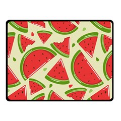 Cute Watermelon Seamless Pattern Two Sides Fleece Blanket (small) by Simbadda