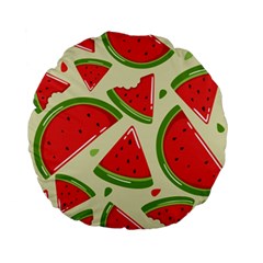 Cute Watermelon Seamless Pattern Standard 15  Premium Flano Round Cushions by Simbadda