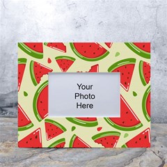 Cute Watermelon Seamless Pattern White Tabletop Photo Frame 4 x6  by Simbadda