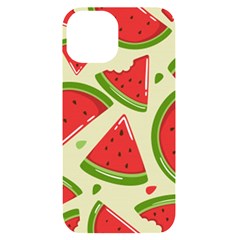 Cute Watermelon Seamless Pattern Iphone 14 Black Uv Print Case by Simbadda