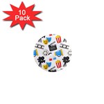 Cinema Icons Pattern Seamless Signs Symbols Collection Icon 1  Mini Magnet (10 pack)  Front