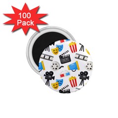 Cinema Icons Pattern Seamless Signs Symbols Collection Icon 1 75  Magnets (100 Pack)  by Simbadda