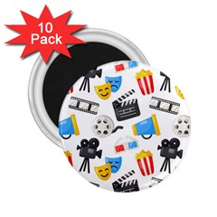 Cinema Icons Pattern Seamless Signs Symbols Collection Icon 2 25  Magnets (10 Pack)  by Simbadda