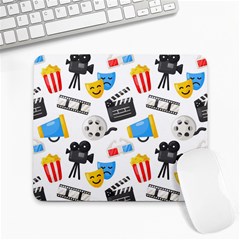 Cinema Icons Pattern Seamless Signs Symbols Collection Icon Large Mousepad by Simbadda