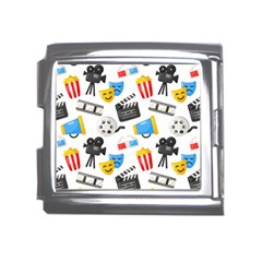 Cinema Icons Pattern Seamless Signs Symbols Collection Icon Mega Link Italian Charm (18mm) by Simbadda