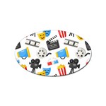 Cinema Icons Pattern Seamless Signs Symbols Collection Icon Sticker Oval (10 pack) Front