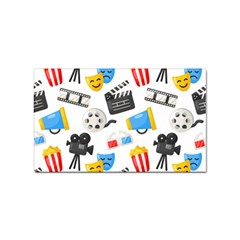 Cinema Icons Pattern Seamless Signs Symbols Collection Icon Sticker Rectangular (10 Pack) by Simbadda