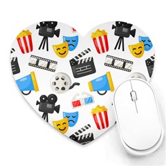 Cinema Icons Pattern Seamless Signs Symbols Collection Icon Heart Mousepad by Simbadda