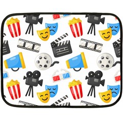 Cinema Icons Pattern Seamless Signs Symbols Collection Icon Fleece Blanket (mini) by Simbadda