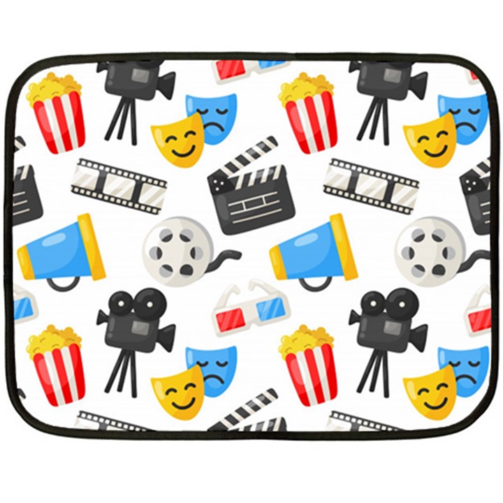 Cinema Icons Pattern Seamless Signs Symbols Collection Icon Two Sides Fleece Blanket (Mini)