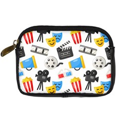 Cinema Icons Pattern Seamless Signs Symbols Collection Icon Digital Camera Leather Case by Simbadda