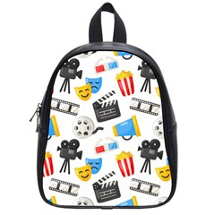 Cinema Icons Pattern Seamless Signs Symbols Collection Icon School Bag (small) by Simbadda