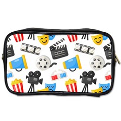 Cinema Icons Pattern Seamless Signs Symbols Collection Icon Toiletries Bag (two Sides) by Simbadda