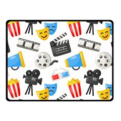 Cinema Icons Pattern Seamless Signs Symbols Collection Icon Fleece Blanket (small) by Simbadda