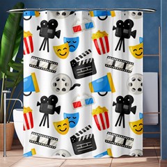 Cinema Icons Pattern Seamless Signs Symbols Collection Icon Shower Curtain 60  X 72  (medium)  by Simbadda