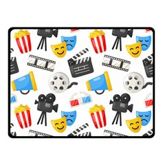 Cinema Icons Pattern Seamless Signs Symbols Collection Icon Two Sides Fleece Blanket (small) by Simbadda