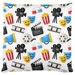 Cinema Icons Pattern Seamless Signs Symbols Collection Icon Large Premium Plush Fleece Cushion Case (Two Sides) Front