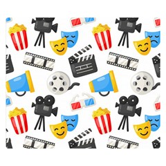 Cinema Icons Pattern Seamless Signs Symbols Collection Icon Two Sides Premium Plush Fleece Blanket (small) by Simbadda