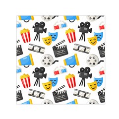 Cinema Icons Pattern Seamless Signs Symbols Collection Icon Square Satin Scarf (30  X 30 ) by Simbadda