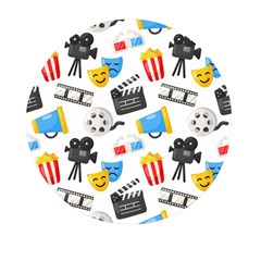 Cinema Icons Pattern Seamless Signs Symbols Collection Icon Mini Round Pill Box (pack Of 3) by Simbadda