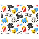 Cinema Icons Pattern Seamless Signs Symbols Collection Icon Premium Plush Fleece Blanket (Medium) 60 x50  Blanket Front