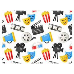 Cinema Icons Pattern Seamless Signs Symbols Collection Icon Premium Plush Fleece Blanket (extra Small) by Simbadda