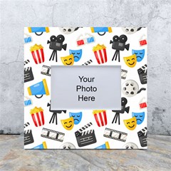 Cinema Icons Pattern Seamless Signs Symbols Collection Icon White Box Photo Frame 4  X 6  by Simbadda