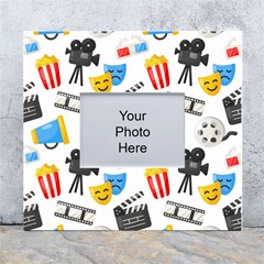 Cinema Icons Pattern Seamless Signs Symbols Collection Icon White Wall Photo Frame 5  X 7  by Simbadda