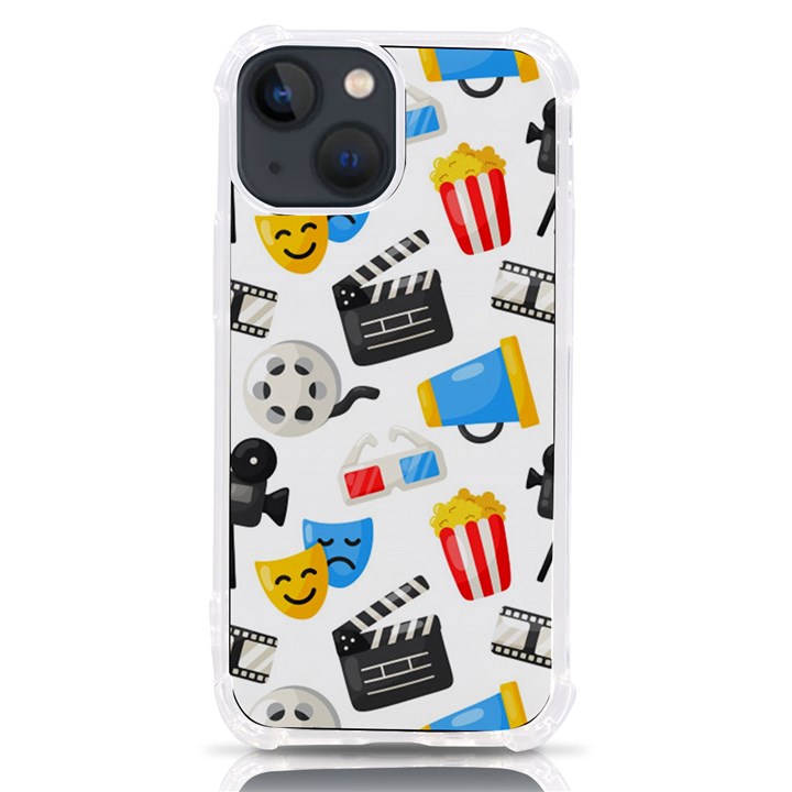 Cinema Icons Pattern Seamless Signs Symbols Collection Icon iPhone 13 mini TPU UV Print Case