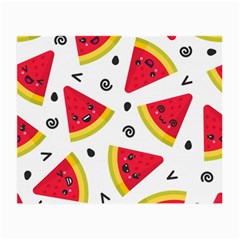 Cute Smiling Watermelon Seamless Pattern White Background Small Glasses Cloth by Simbadda