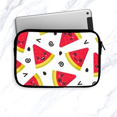 Cute Smiling Watermelon Seamless Pattern White Background Apple Ipad Mini Zipper Cases by Simbadda