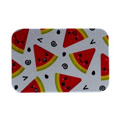 Cute Smiling Watermelon Seamless Pattern White Background Open Lid Metal Box (silver)   by Simbadda