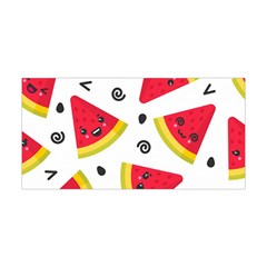 Cute Smiling Watermelon Seamless Pattern White Background Yoga Headband by Simbadda