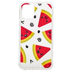 Cute Smiling Watermelon Seamless Pattern White Background Iphone 12 Mini Tpu Uv Print Case	 by Simbadda