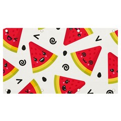 Cute Smiling Watermelon Seamless Pattern White Background Banner And Sign 7  X 4  by Simbadda