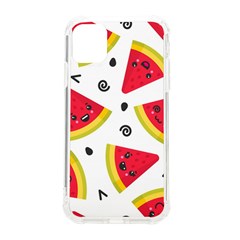 Cute Smiling Watermelon Seamless Pattern White Background Iphone 11 Tpu Uv Print Case by Simbadda